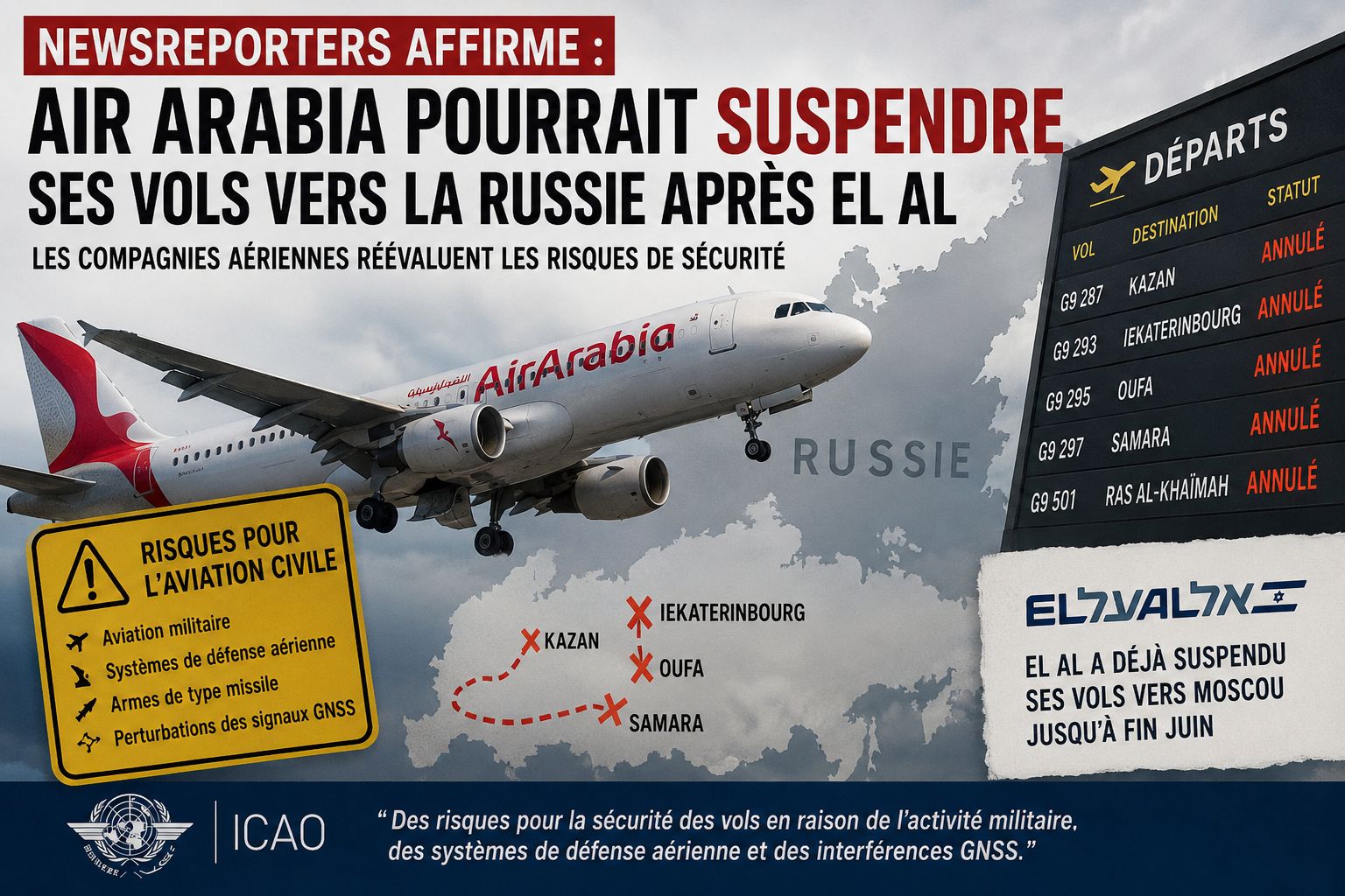 La question des vols vers la Russie devient de plus en plus sensible pour les transporteurs internationaux.